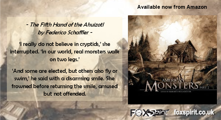 FoxSpiritBooks's tweet photo. Monday brings more monsters - with American Monsters (part 2) - edited by @MaHelgad, with cover art by @multigrade, and internal art from Kieran Walsh, @LyndaMBruce, @Soussherpa, @SLJohnsonImages, @fiskerton and Andrea González. https://t.co/bH1eAfpeUR