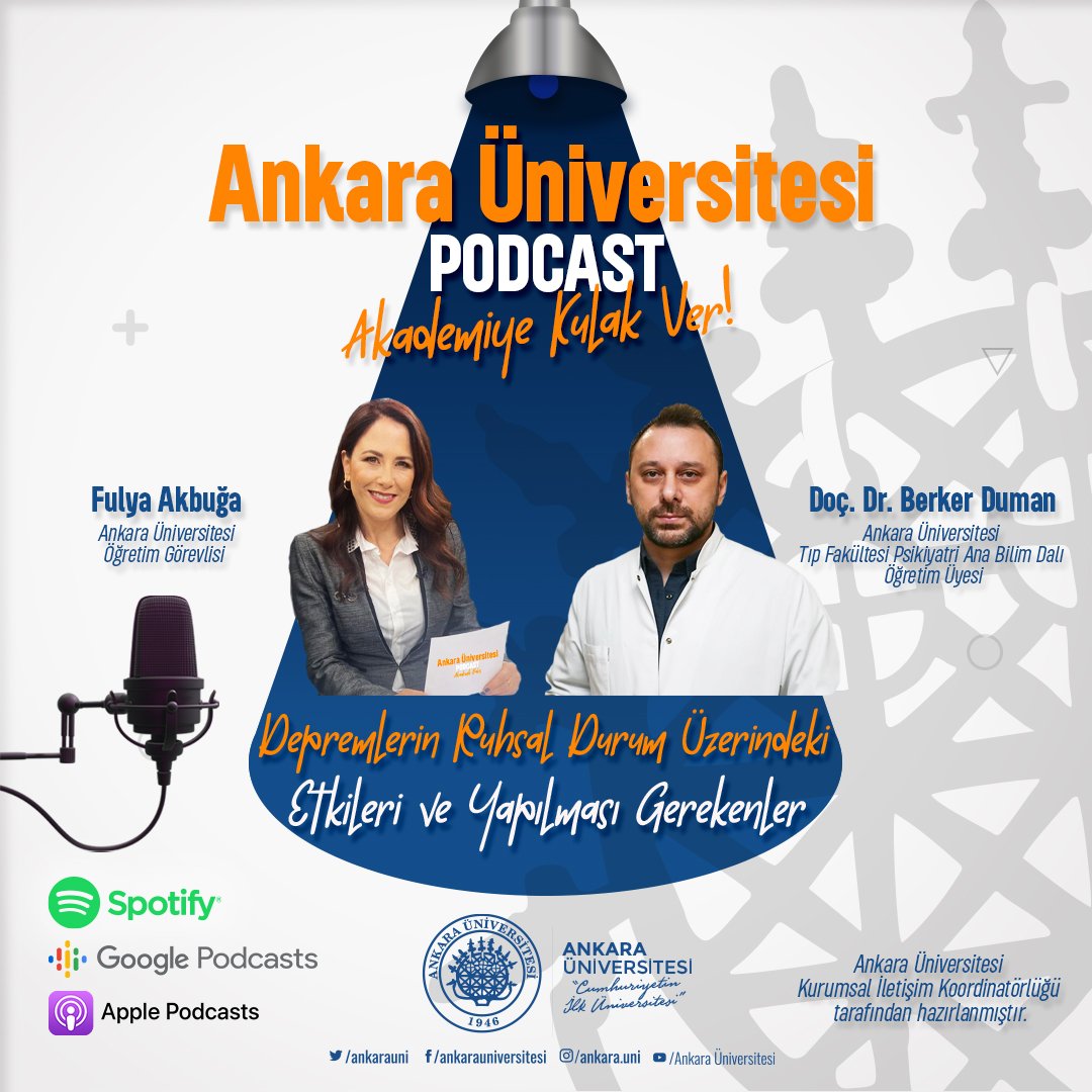 #2 | "Akademiye Kulak Ver!"

Depremlerin Ruhsal Durum Üzerindeki Etkileri ve Yapılması Gerekenler.

anchor.fm/ankarauni/epis…