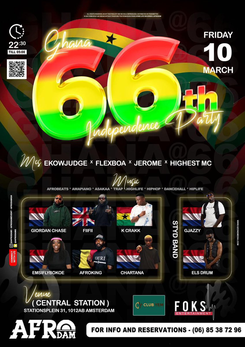 66th independence Turn up!!! Amsterdam your boy is coming through again, let's jam in a grand style 😎 #THEHIGHESTMC @afrodamevents