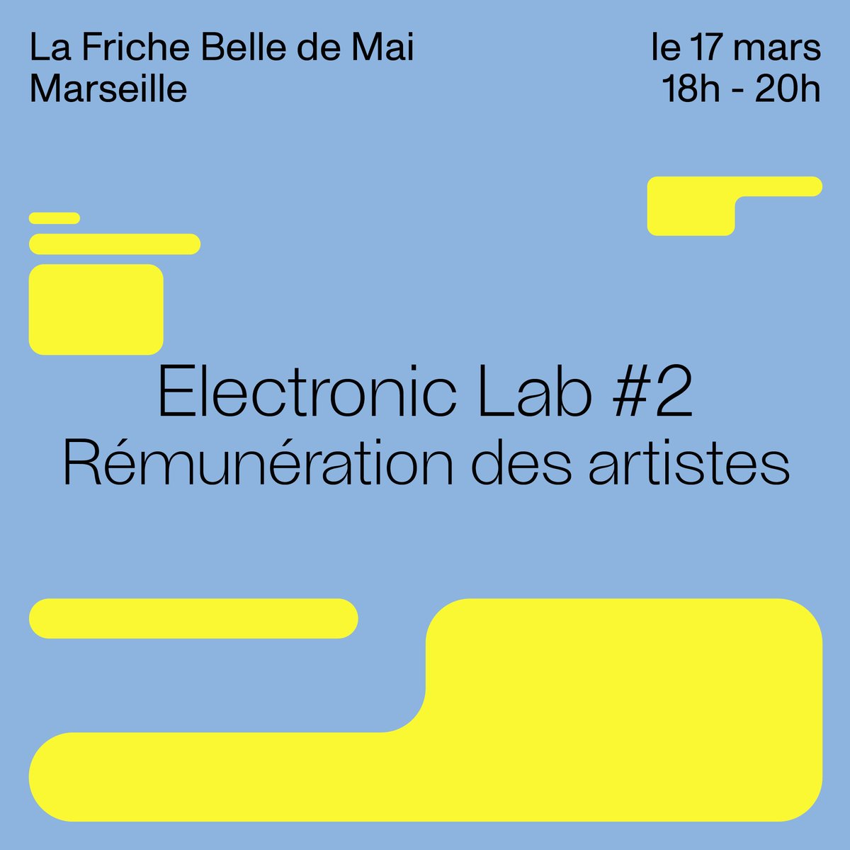 Rendez-vous le 17 mars prochain à la @Friche_BDM  pour le deuxième Electronic Lab dédié à la rémunération des artistes organisé avec le <a href="/K_aleatoire/">Cabaret Aléatoire</a> 🙏

Inscriptions sur ce lien : forms.gle/7yJdKSSF8trgzf…