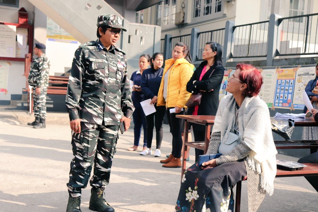 NesHqr's tweet photo. IG @NesHqr @sonalvmisra, IPS State Force Coordinator for #MeghalayaElections2023 visited several polling stations to review security arrangements for elections. She interacted with the #CAPF personnel deployed today. https://t.co/PPvp0wKI1Q