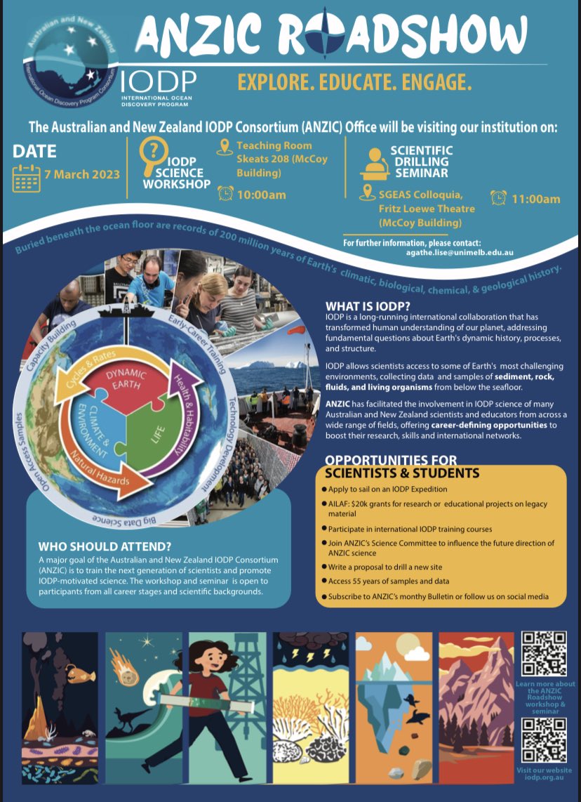 Agathe Lisé-Pronovost (@agathelp) on Twitter photo 🌏 🗓️ Mark your calendar for next week’s <a href="/anzic_iodp/">ANZIC</a> Roadshow at <a href="/UniMelb/">University of Melbourne</a> <a href="/SciMelb/">Science at Melbourne</a> with <a href="/ANZIC_Director/">Ron Hackney</a> and Program Manager <a href="/SarahKachovich/">Dr Sarah Kachovich</a> March 7th <a href="/ESSSunimelb/">EarthSci Student Soc Unimelb</a> <a href="/AuScope/">AuScope</a> <a href="/UniMelb_SECAN/">UniMelb_SECAN</a> 🌏 🗓️ Mark your calendar for next week’s <a href="/anzic_iodp/">ANZIC</a> Roadshow at <a href="/UniMelb/">University of Melbourne</a> <a href="/SciMelb/">Science at Melbourne</a> with <a href="/ANZIC_Director/">Ron Hackney</a> and Program Manager <a href="/SarahKachovich/">Dr Sarah Kachovich</a> March 7th <a href="/ESSSunimelb/">EarthSci Student Soc Unimelb</a> <a href="/AuScope/">AuScope</a> <a href="/UniMelb_SECAN/">UniMelb_SECAN</a>