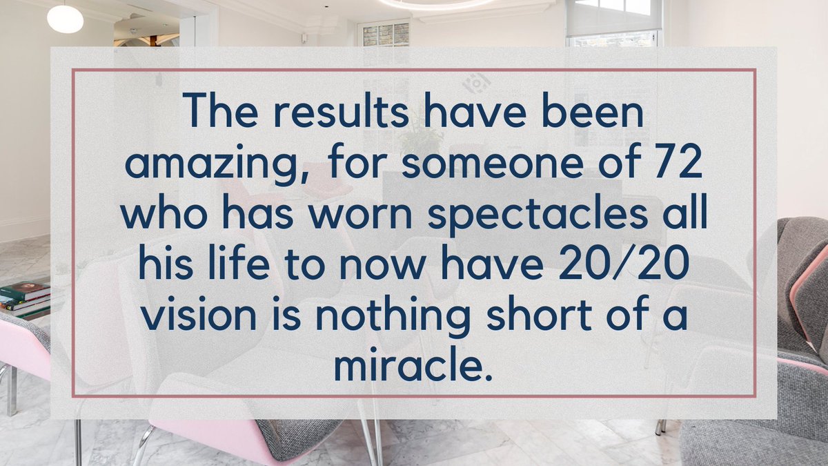 "The results have been amazing, for someone of 72 who has worn spectacles all his life to now have 20/20 vision is nothing short of a miracle." Patient Feedback. #trustpilot #cataractsurgery ow.ly/USxi30stUrM