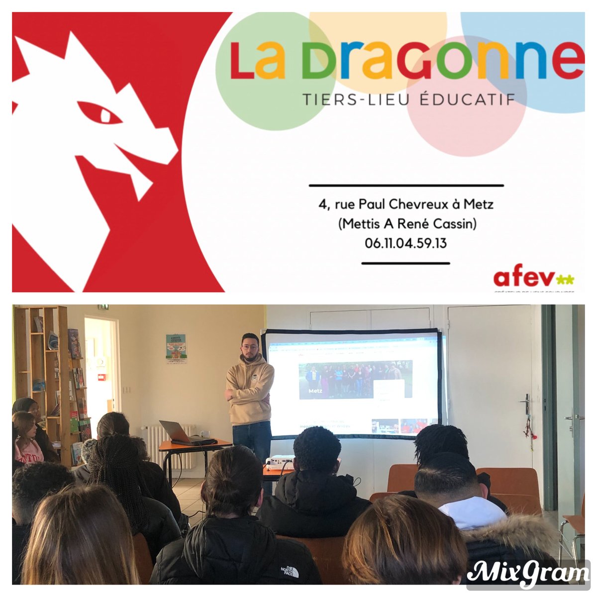 Parcours Avenir Action de sensibilisation à l'orientation au Tiers Lieu Éducatif La Dragonne de Metz Patrotte ⁦<a href="/Enzo_Bozzi/">Enzo Bozzi</a>⁩ aux TMCVA2 du ⁦<a href="/LyceeMetz/">Lycée professionnel René Cassin</a>⁩ ⁦@de_stephh⁩ ⁦<a href="/Bruno_Fet/">Bruno FETIVEAU</a>⁩