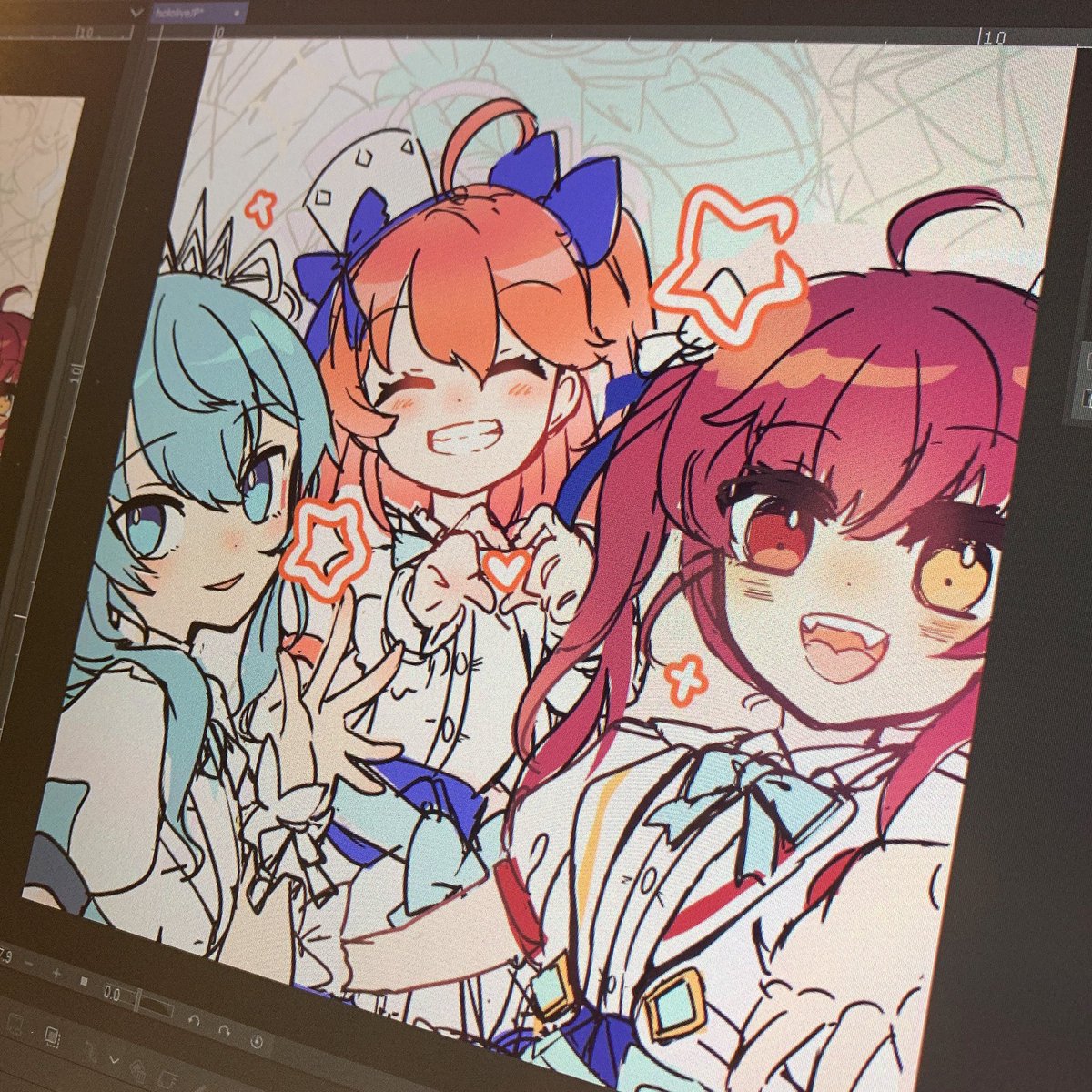 Belindraw's tweet photo. Hololive 4th fes. Our Bright Parade!
(3/6 sketch done!)✨ https://t.co/mHm48KOd90