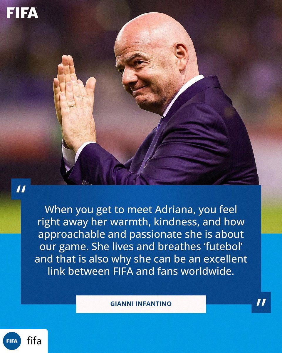 Isso significa o mundo para mim!. Feliz em ser a primeira Embaixadora Fan Global da FIFA! ⚽