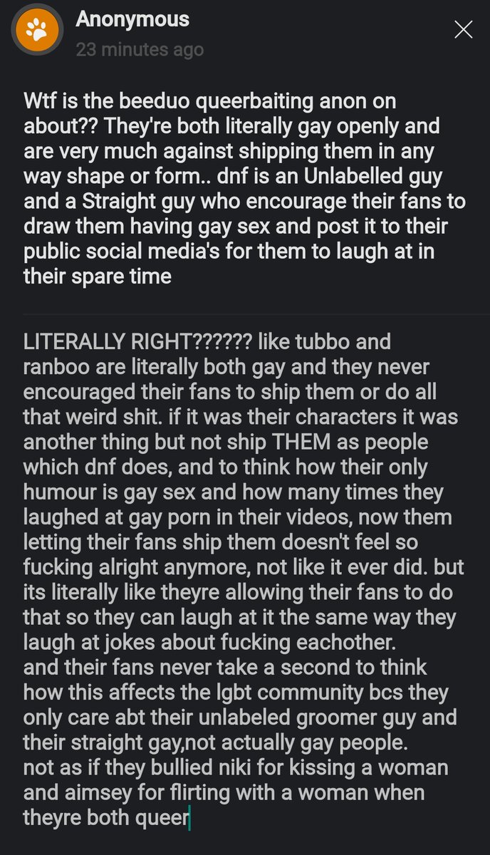 On Twitter Wtf Is The Beeduo Queerbaiting Anon On About Theyre 