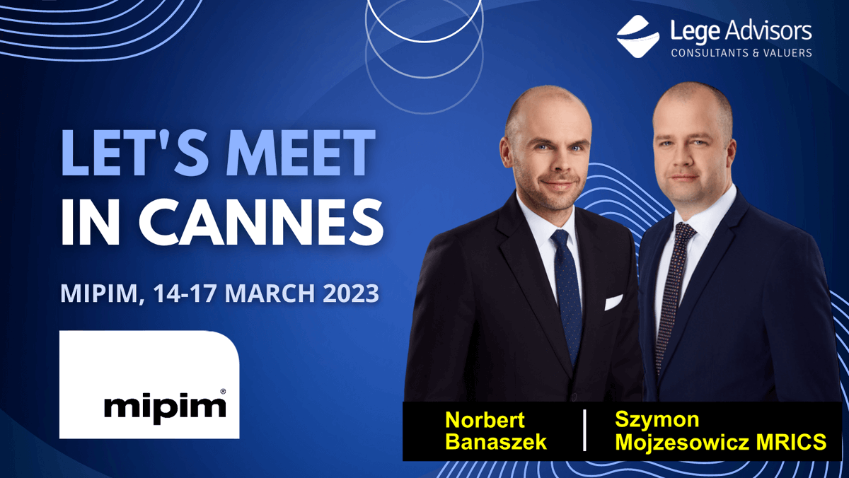 LegeAdvisors's tweet photo. 🔴Szymon Mojzesowicz MRICS i Norbert Banaszek z Lege Advisors będą uczestniczyć w tegorocznej edycji @MIPIMWorld w Cannes. Zapraszamy do osobistego spotkania i rozmowy.

🟢#MIPIM2023 jest doskonałą okazją do wymiany doświadczeń i biznesowych propozycji. Do zobaczenia. #realestate https://t.co/A4hrjFaQZg