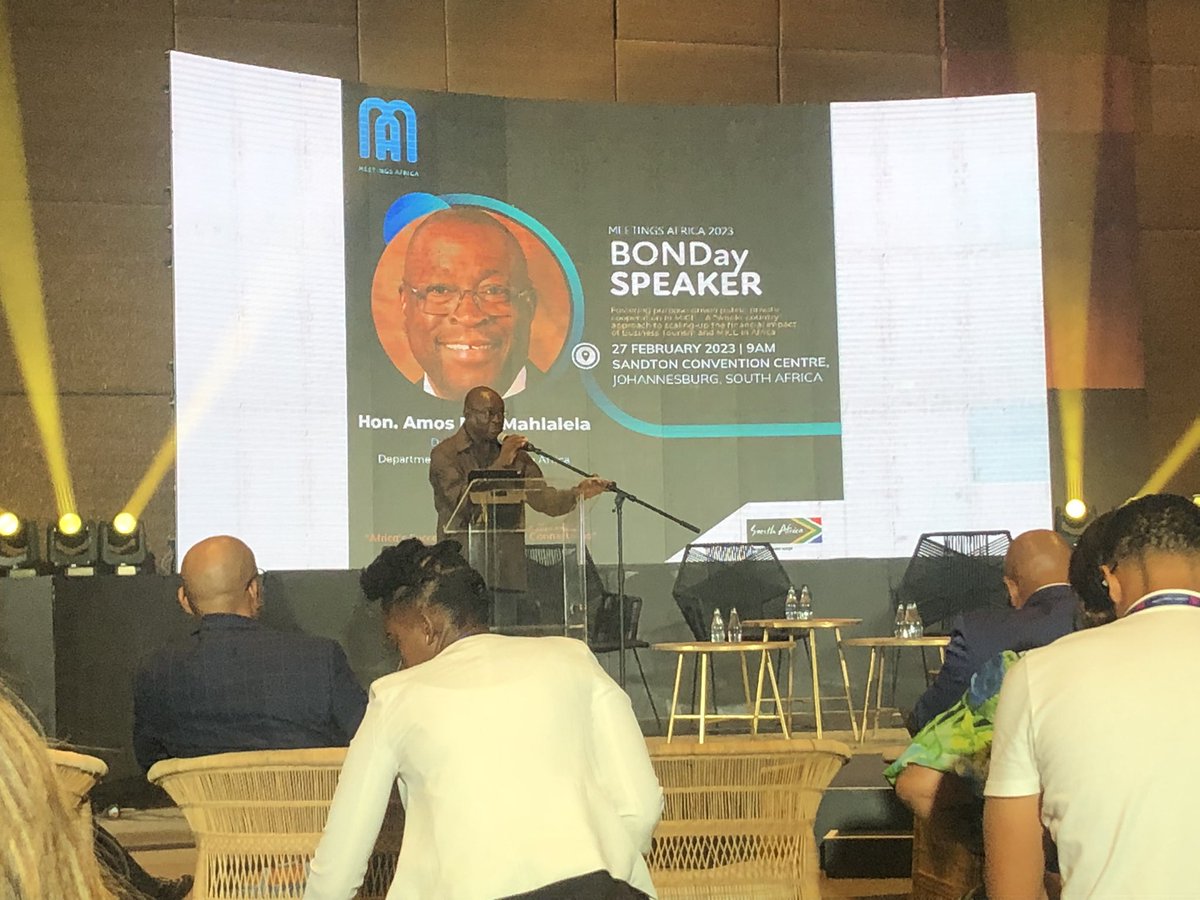 thejaxblog's tweet image. RT @Tourism_gov_za: RT @theplannerguru: After some welcoming remarks by Acting CEO Themba Mzilikazi Khumalo, the Deputy Minister of Tourism Fish Amos Mahlalela is setting the scene of what #MeetingsAfrica2023 has to offer.

#businesstourism #QualityConne…