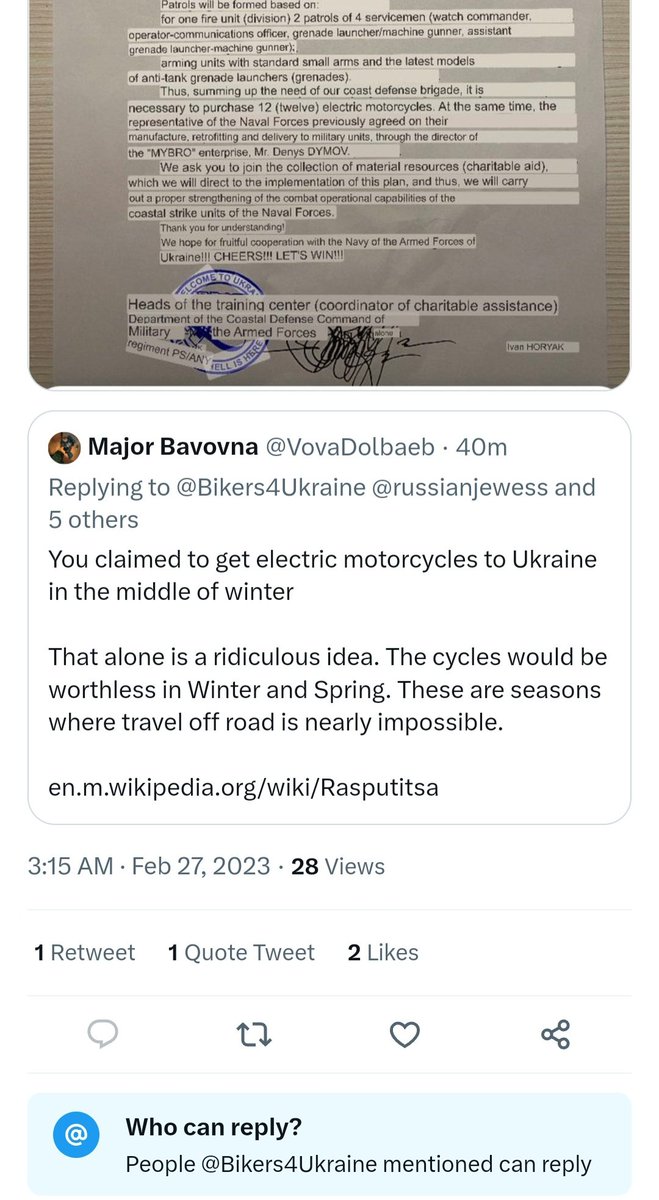 VovaDolbaeb's tweet photo. @Bikers4Ukraine @russianjewess @EmmaGrisham1 @Bikers4UAKids @Snodgrass9876 @namastapeace @MargaretScotla5 Mr. #genocidegrifter can't seem to explain why I can't reply to his Tweet
So, here is some more evidence
https://t.co/oGHwbHl21w https://t.co/4xkvUWq6cR