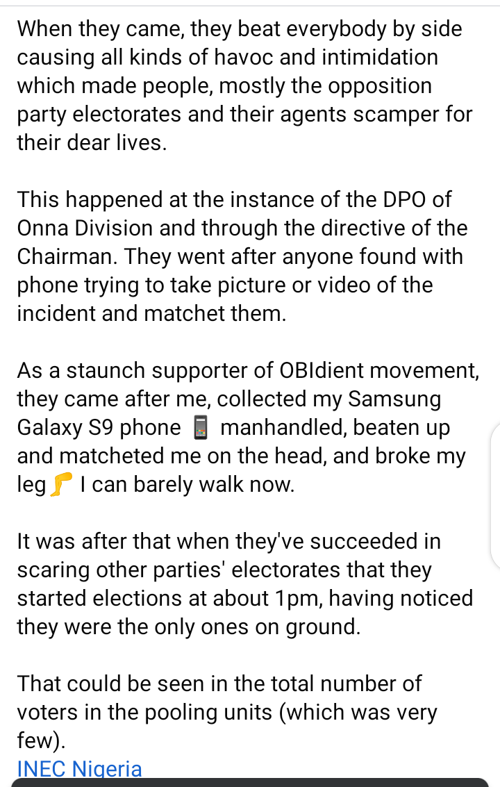 last5ive's tweet photo. How LP PU agents was maimed, voters chased away at Ikot Ebon , Onna LGA, Akwa Ibom State....this is how PDP won 😭😭😭
@drpenking @ubmech @UbongabCardinal @meg_essien @Vinsnt_EB @AkwaibomObidati https://t.co/TdXaTPFfnC