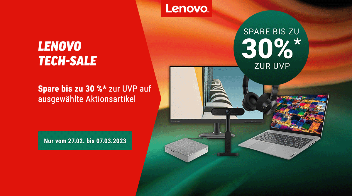 Spare bis zu 30% auf die UVP beim Lenovo Tech Sale blog.notebooksbilliger.de/spare-bis-zu-3…