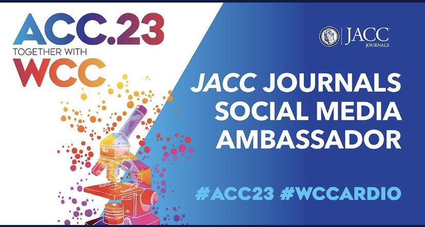 Honoured to be @JACCJournals #SoMe ambassador at #ACC23 congress❤️

Follow our team led by @JGrapsa ⭐️ 
@EstefaniaOS @IndahSP_MD @BakhshiHooman @gina_lundberg @RichardAFerraro @EZancanaroMD 
@ShrillaB @fischman_david 

#CardioTwitter #CardioEd #MedEd #JACCCaseReports #WCCARDIO