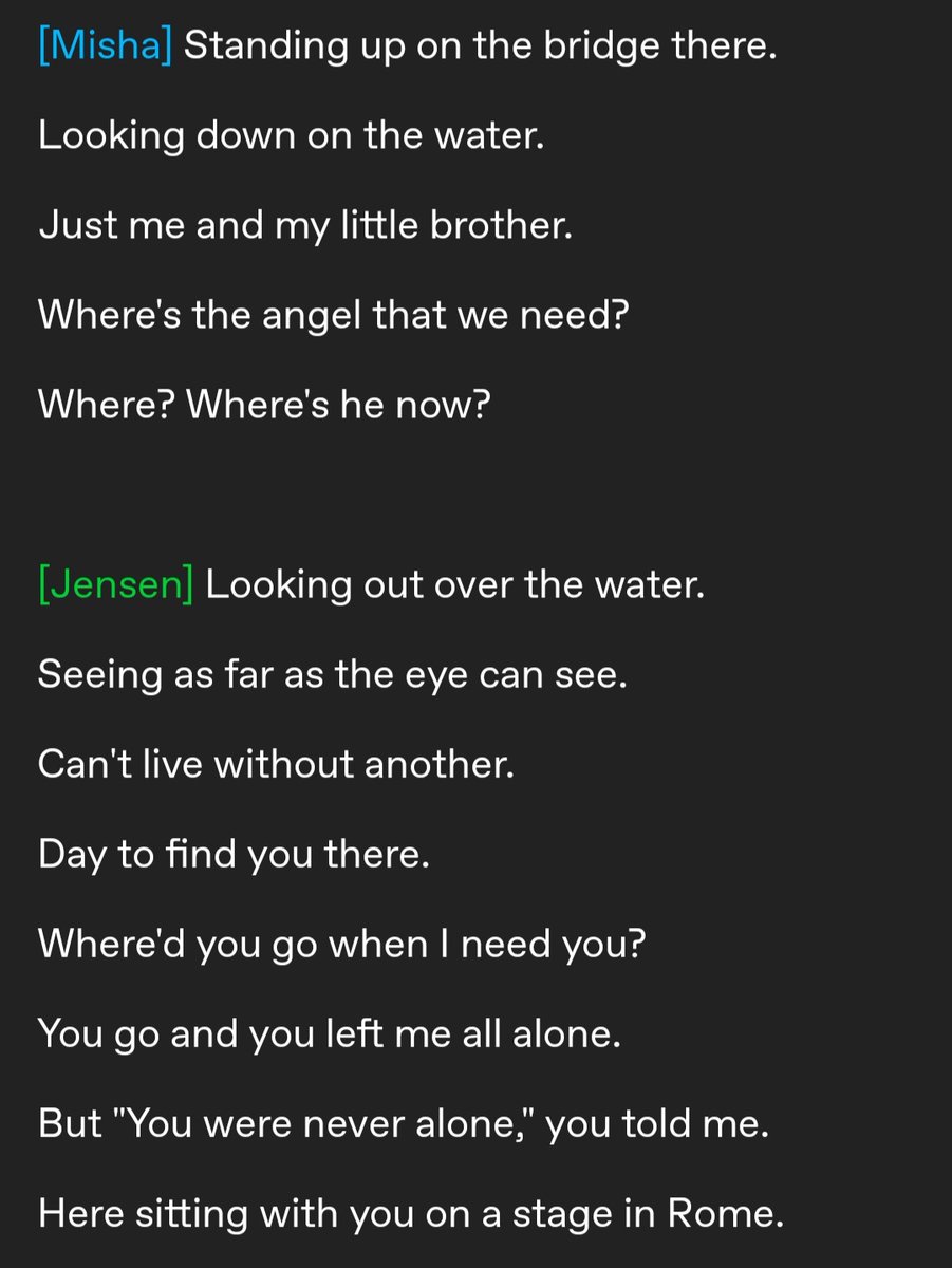 젠슨이랑 미샤가 합작한 코클스송 저 포함 4명이서 머리 맞대고 고민 끝에 이런 가사가 아닐까 하는 결론을 내렸습니다