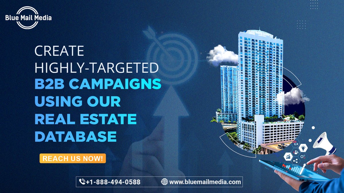 BlueMailMedia's tweet image. Connect with your ideal customers in the real estate industry, without the hassle and expense of endless research. Our #realestatedatabase can help you create highly-targeted #B2Bcampaigns.
Reach out now: bluemailmedia.com/real-estate-in…

 #RealEstate #Prospects #BlueMailMedia