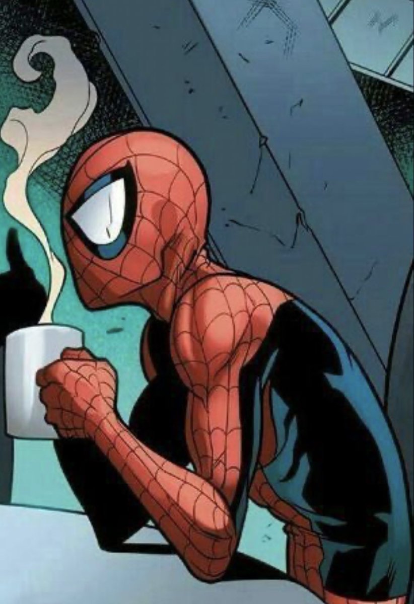 Coffee Time with Spidey ☕
@SpiderMan @SpiderManMovie @SpidermanfilmJP 
#Spiderman #spidermanart #Spidey #spider
