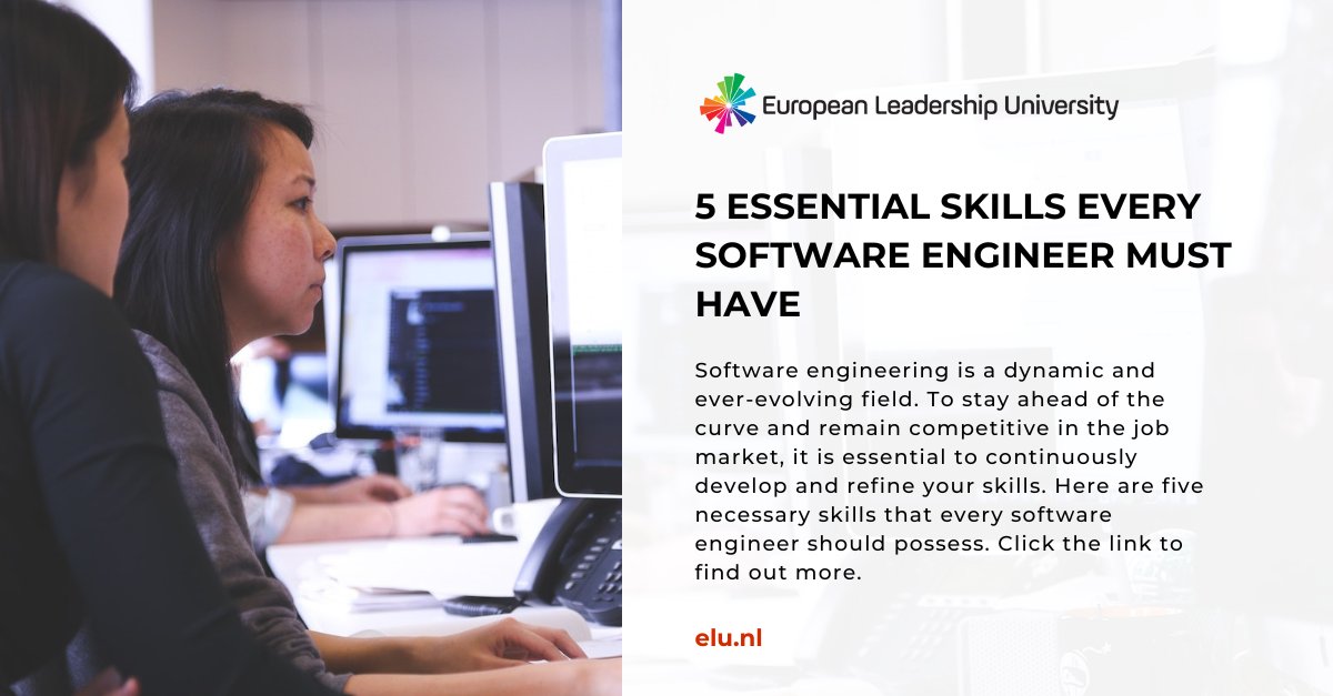 amsterdam_tech's tweet image. By developing and refining these skills, software engineers can work more effectively with others. Clink the link to find out more bit.ly/3Ew4AQN 
#techdegree #SoftwareEngineer #Bachelor #onlinedegree  #Blogpost #tech #technology #european #university #elu_university