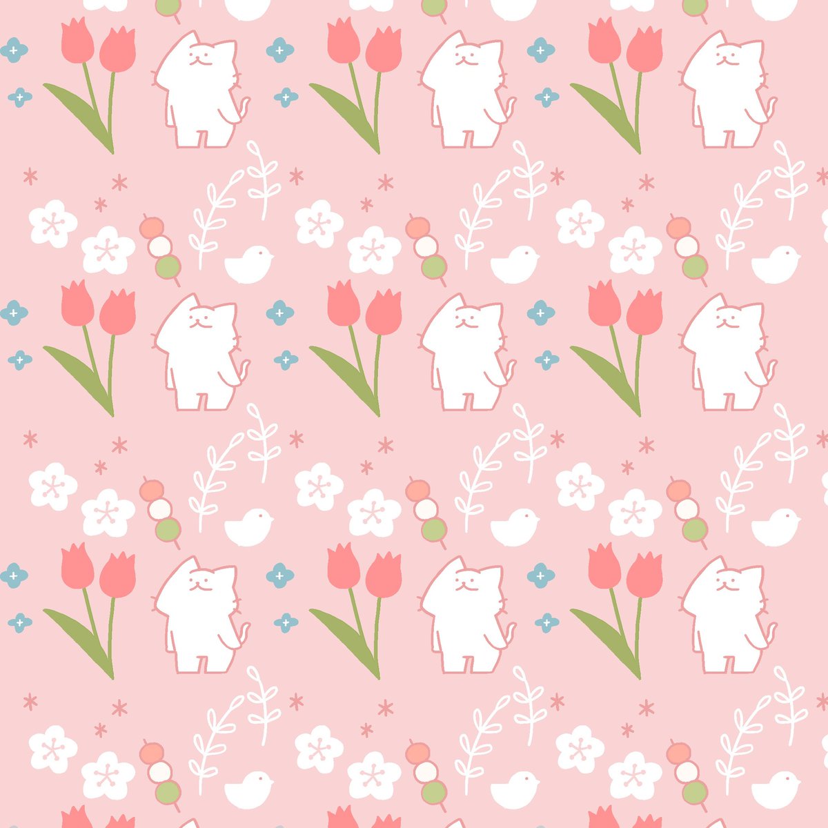 flower no humans white flower cat food dango red flower  illustration images