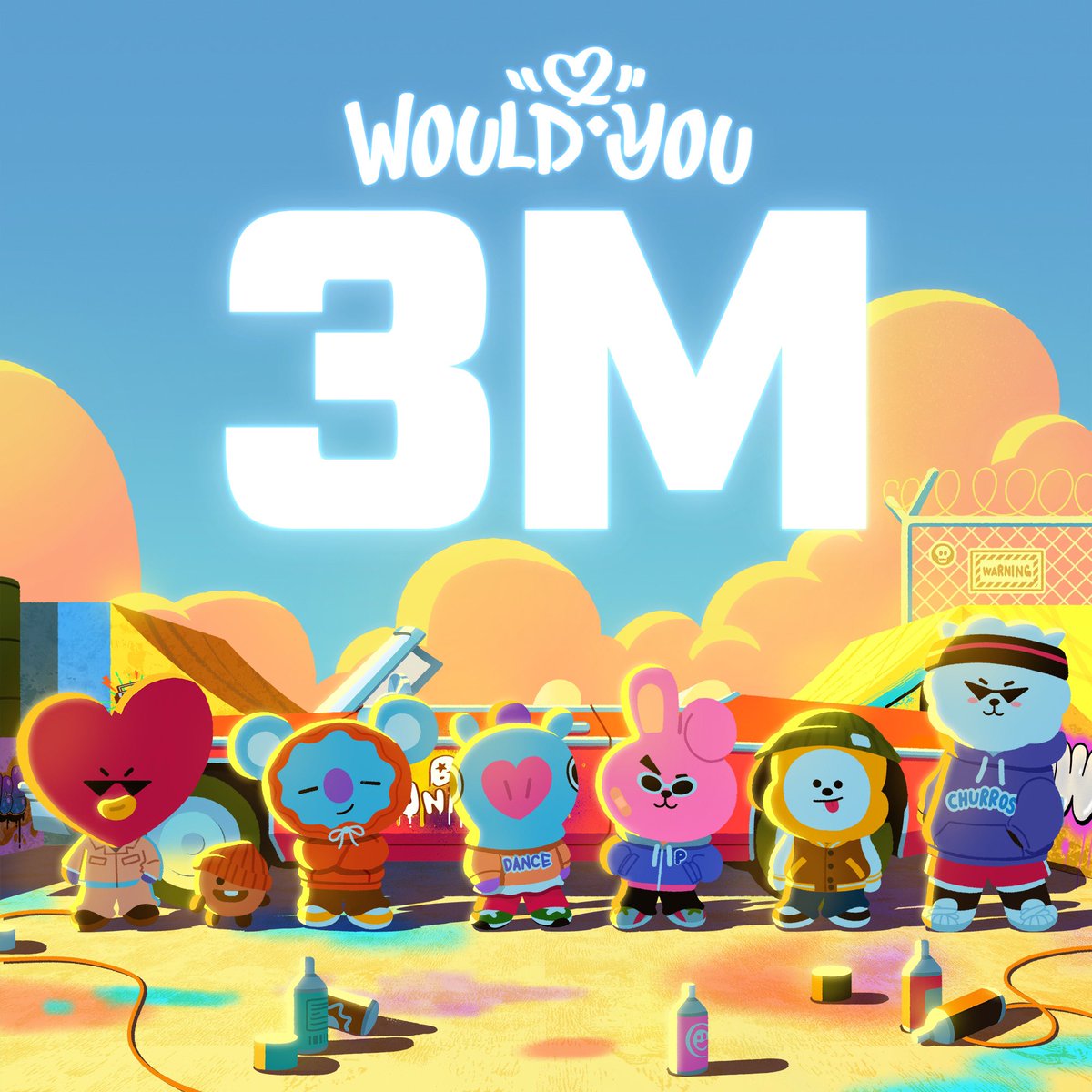 ’Would You’ M/V hits 3 MILLION views on YouTube💥
Thank you for your love and support, UNISTARS❤️‍🔥

🎥BT21 <Would You> M/V
🔗lin.ee/Pmcm92d/hntj

#BT21 #5th_ANNIVERSARY #2022BT21FESTIVAL #WouldYou #MV