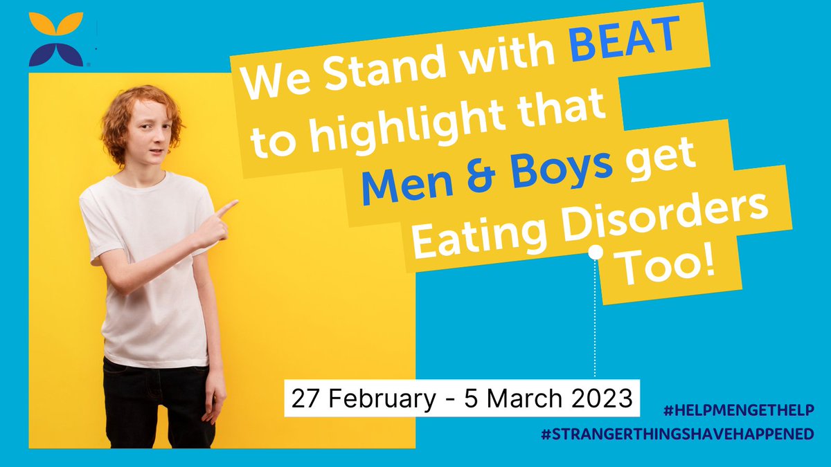 NipintheBudFilm's tweet image. To better understand these complex mental illnesses — and put gender stereotypes to bed — BEAT launched the UK’s biggest survey to date on men’s experiences with eating disorders. Watch our film &quot;Boys get Anorexia too&quot; here: bit.ly/41fwuu1
.
#EDAW2023 #HELPMENGETHELP