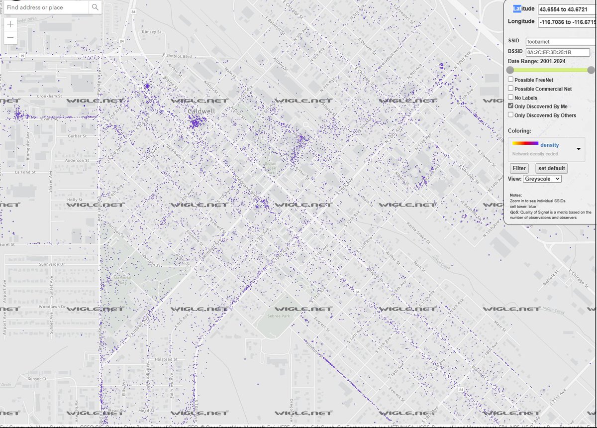 IdahoBlm's tweet photo. I've been mapping my towns wifi :^)
#idaho #wigle #sneakernet https://t.co/yIXG9D36Rl