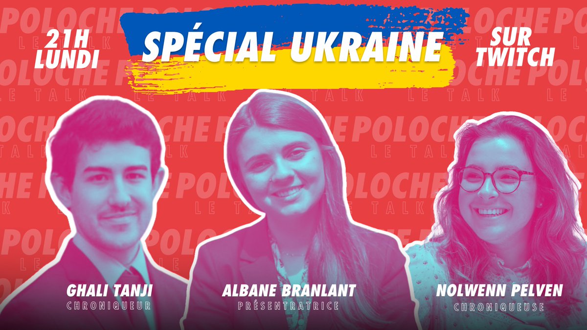 🔴 #PolocheleTalk spécial Ukraine : 1 an après ! 🇺🇦

On en discute ce soir à 21h sur Twitch !

🎙️Présenté par <a href="/AlbaneBlt/">albane.dbunk</a>

➡️ twitch.tv/LesJeunesAvecM…
