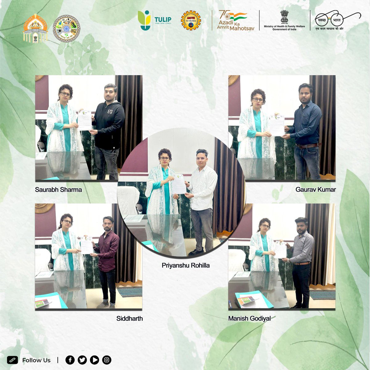 SSahart's tweet photo. Today Saharanpur smart city hired tulip interns awared the candidate with offer letter .
#smartsaharanpur
#SmartCitiesMission
#smartcitysaharanpur
#Akam
#MoHUA https://t.co/dcavTMQPzU