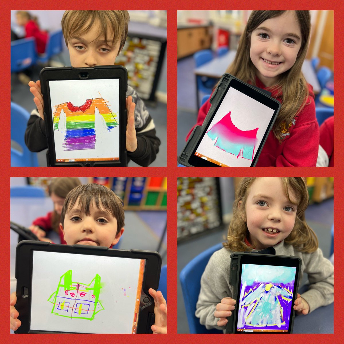 MidCalder_PS's tweet image. P2 and P3/2 loved using the Art Set app to design and create a new jumper for Katie Morag. We enjoyed exploring the different art tools and seeing what effects they made 🎨📱
#MCPSP2 #MCPSP2_3 @wldigilearn