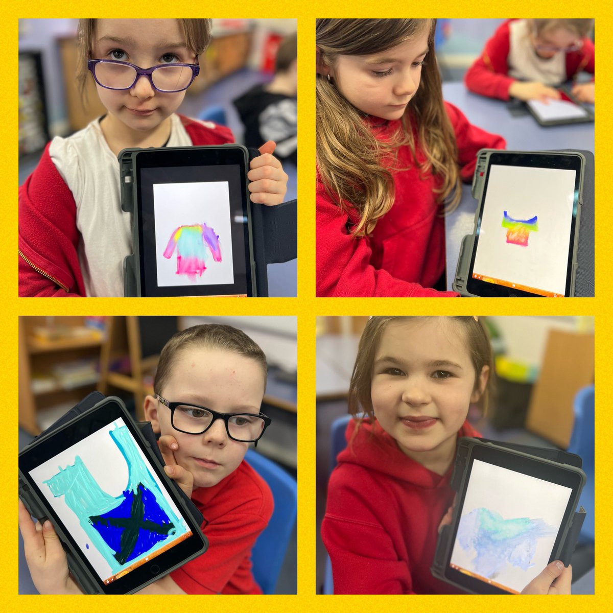 MidCalder_PS's tweet image. P2 and P3/2 loved using the Art Set app to design and create a new jumper for Katie Morag. We enjoyed exploring the different art tools and seeing what effects they made 🎨📱
#MCPSP2 #MCPSP2_3 @wldigilearn