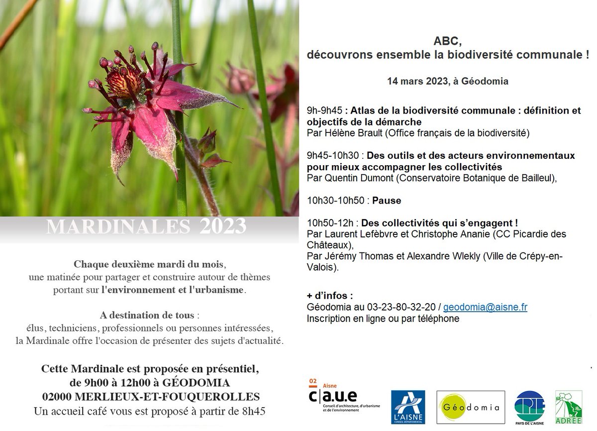 Mardinale ABC, le 14 mars ! Inscription sur le lien suivant : tinyurl.com/smht6wwh ou par téléphone ! #biodiversite