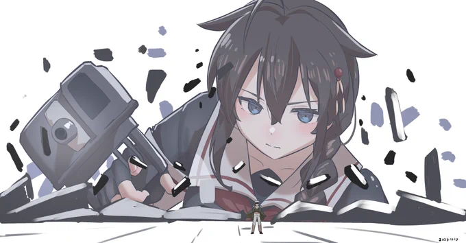 22年8月の60分制限と23年2月の60分制限 何とか描き切った・・・・吹雪さんごめんなさい。また挑戦します。#ワンドロ 