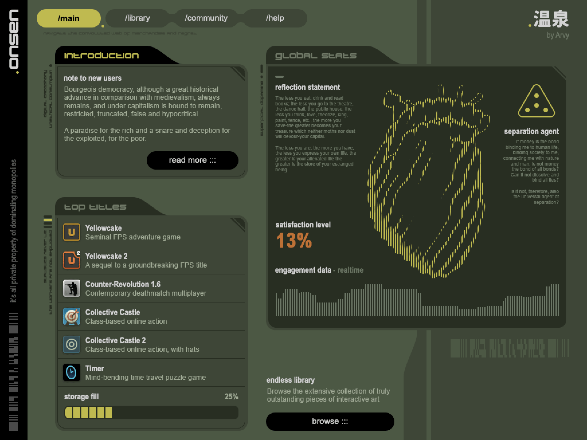 Arvy on X: “.ONSEN - a parallel universe Steam client from the 