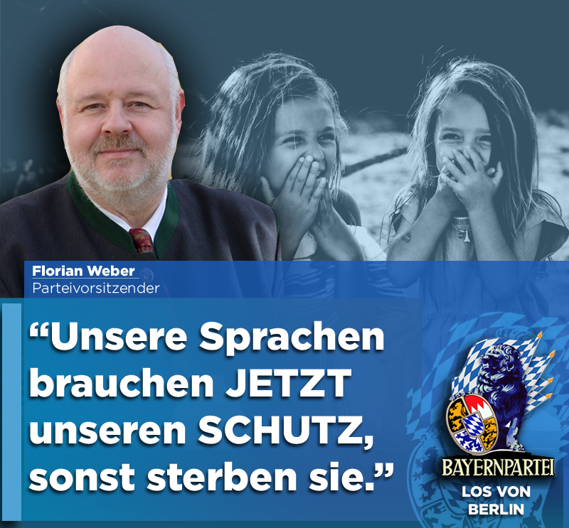 FlorianWeberBP's tweet photo. Die #Heimatsprachen: 
#Bairisch, #Fränkisch und #Allemanisch drohen zu sterben.
Deshalb JETZT:
#Heimatsprachen lehren, im Kindergarten und im Schulunterricht.
#Heimatsprachen müssen durch die Europäische Charta der Regional- oder Minderheitensprachen aufgenommen werden https://t.co/H1YBrhTGVI