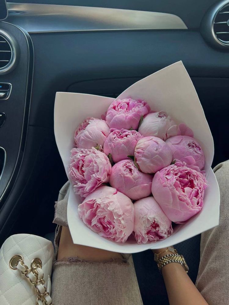 pink peonies