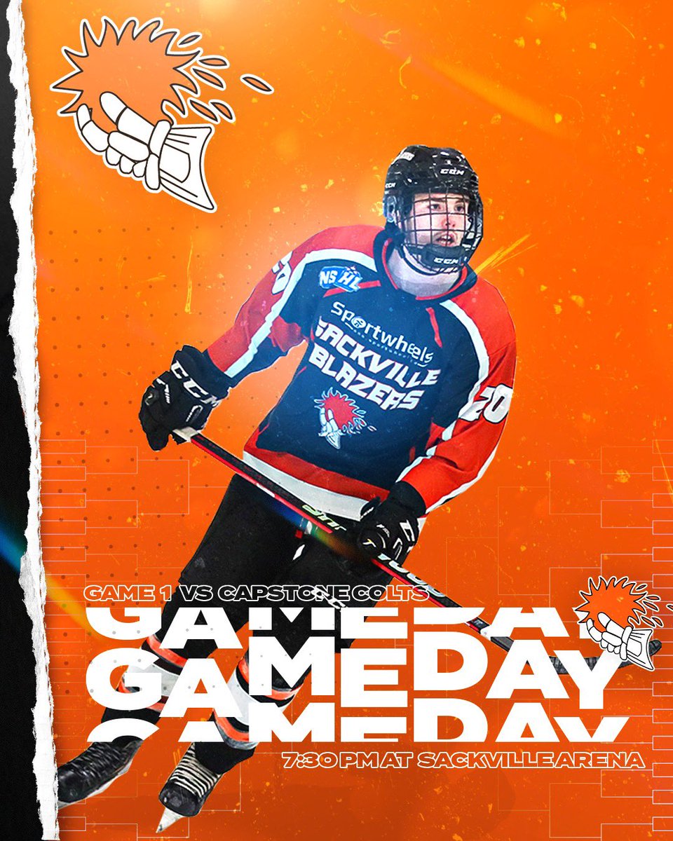 Playoff Gameday! 

The Blazers kick off their series vs the Capstone Colts tonight at 7:30! 

Sackville Minor Hockey players wearing their jerseys get in for free! 

Make your way out and watch some great playoff hockey at the Sackville Arena tonight!