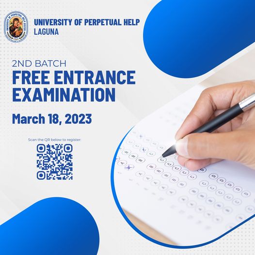 UPHSL_Binan's tweet photo. ATTENTION: Aspiring Perpetualites!
2nd Batch of the FREE Entrance Examination (face-to-face) will be conducted on March 18, 2023. 
Register conveniently through this link: https://t.co/pkcdnLUmXI https://t.co/6GQT8fdYlw