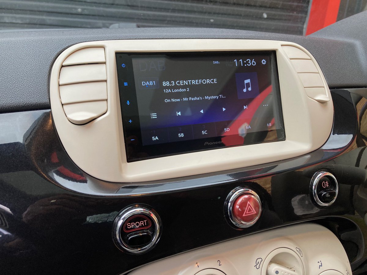 dynamic_audio's tweet photo. Fiat 500 2009 model upgraded with Pioneer SPH-DA160DAB stereo using the Connects2 CTKFT05 fitting kit which provides the fascia and the steering wheel interface for the vehicle. 

@FIAT_UK @PioneerUK @Connects2 https://t.co/JOsPf011BR