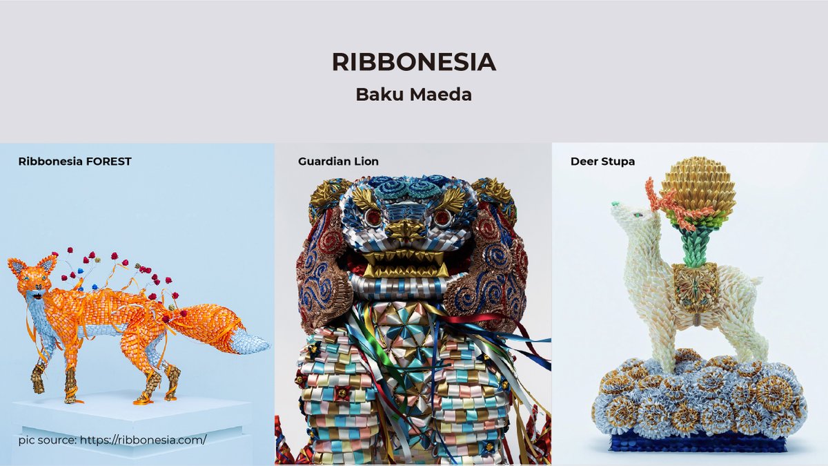 MEET BAKU 前田麦 | Part 2

In Ribbonesia, <a href="/bakumae/">前田麦</a> created intricate sculptures with ribbons, taking advantage of its flexibility &amp; strength to bring various creatures to life.

The Ribbonesia creations have been featured in campaigns with <a href="/SHISEIDO_brand/">SHISEIDO JAPAN</a>  <a href="/montblanc_world/">Montblanc</a>.