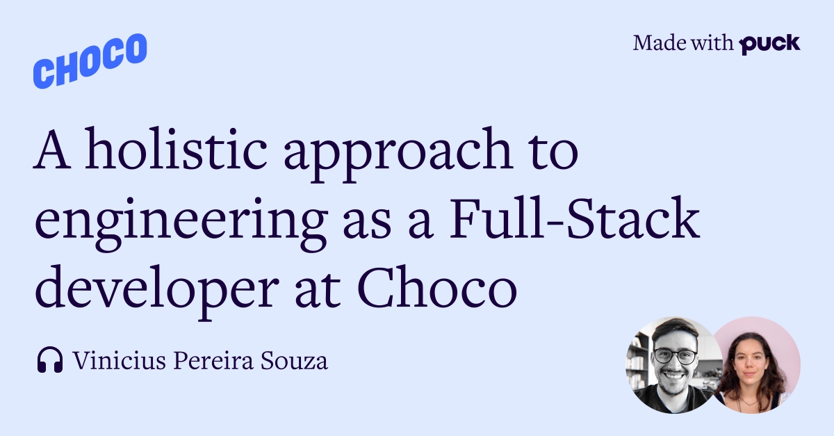 Choco_app's tweet image. EM, Vinicius Souza dives into the #fullstackengineer positions open on our team.
Listen to his full interview → puck.to/4GvwVHcQ
#fullstackdeveloper #fullstack #fullstackjobs #Berlinfullstackdevelopers #berlintechscene #Berlintechjobs #berlinstartups #TechTalentBerlin