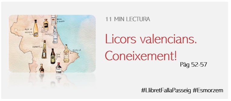 Juan Antonio, psicòleg i tastador de vins aficionat, ens situa al mapa els licors valencians més tradicionals. Un article que recomanem que llegiu amb moderació. 

Podeu llegir l’article complet en issuu.com/fallapasseig/d…

#esmorzem 📚📖#LlibretFallaPasseig2023 #PremisLLibretsGVA