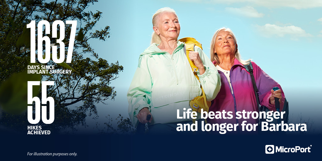 MicroPort is dedicated to keeping cardiac patients as people – outside of hospitals and living life to the fullest for both Barbara and over 400,000 people worldwide.

Find out more: microport.crm-longevity.com

#ConnectingEveryoneForHealthierHearts
#CardiacRhythmManagement