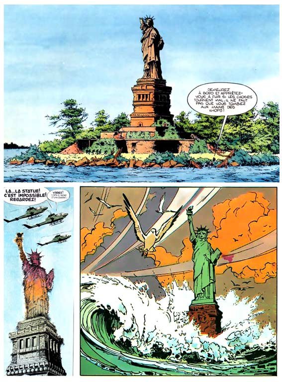 DiaaComics's tweet photo. T11- And also the French comics, as we saw in (24 hours for the planet Earth - Luc Orient), (The bubbles of the yellow shadow – Bob Morane), (The City of Shifting Waters – Valerian).   
#statues_and_comics
#sculpture_in_the_comics
#babackey_the_sculptor https://t.co/weM8VAVYEF