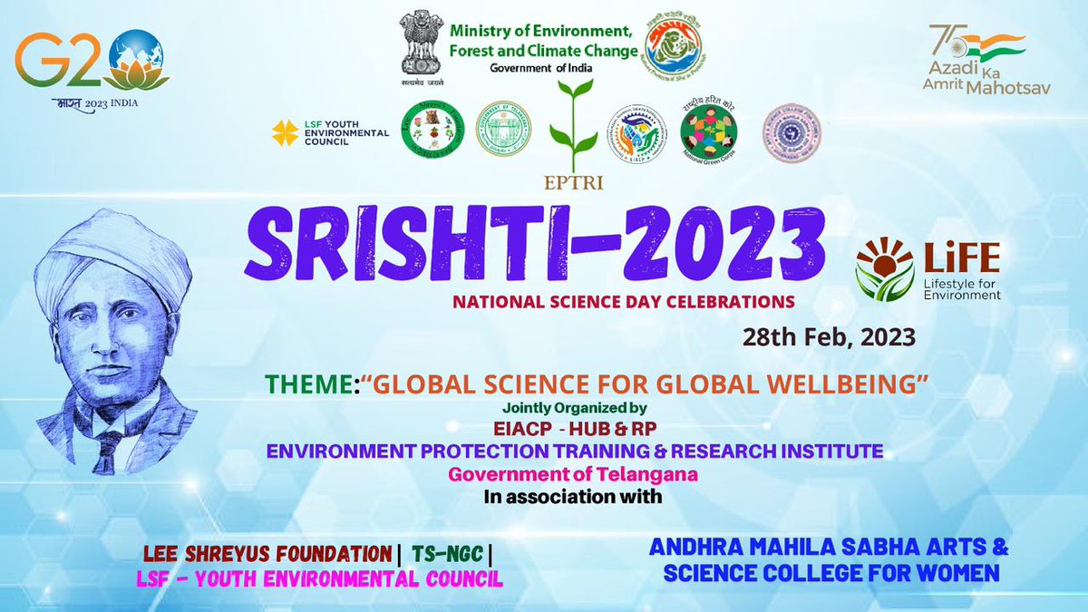 On the occasion of National Science Day Celebrations, 28th Feb 2023 EPTRI EIACP along with  Andhra Mahila Sabha Arts & Science College for Women affiliated by Osmania University and Lee Shreyus Foundation is organizing various science awareness events like