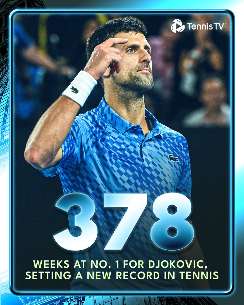 Scaling new heights 🥇

<a href="/DjokerNole/">Novak Djokovic</a> surpasses Steffi Graf to set a new record in tennis!