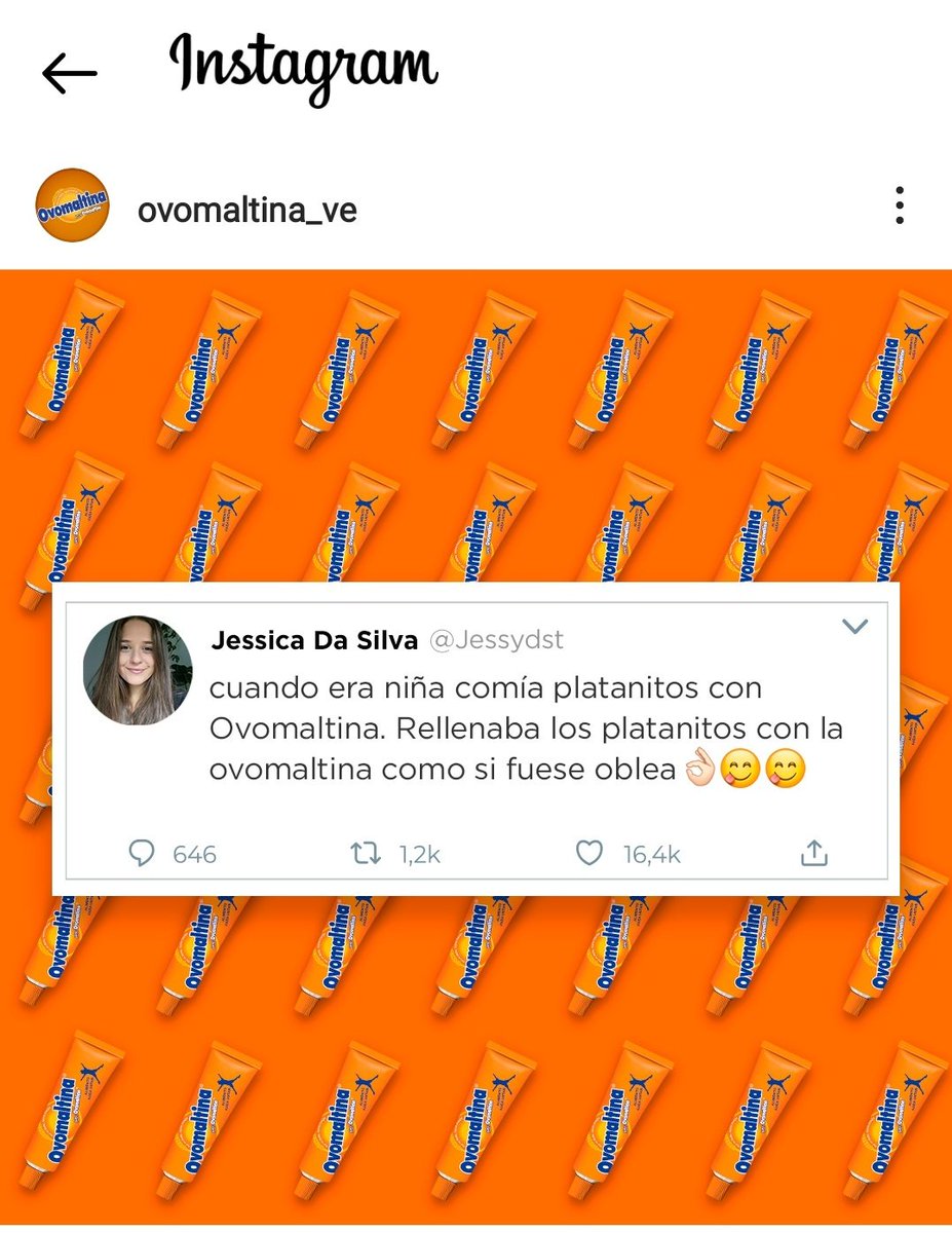 Si buenas, salí en la cuenta de ovomaltina en Instagram jajajsjs