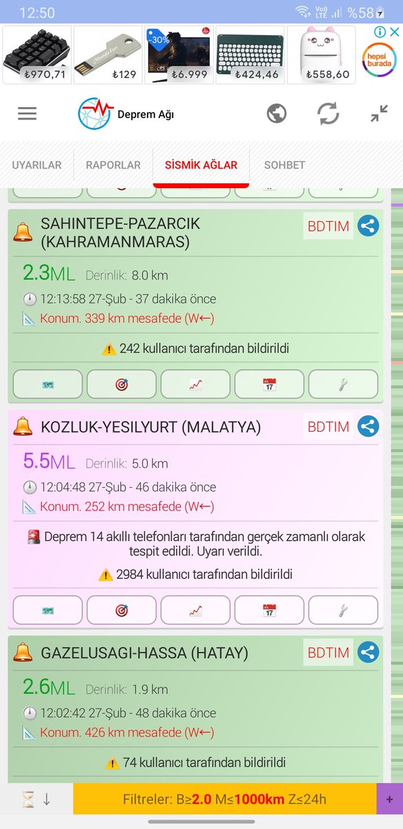 <a href="/Kandilli_info/">Kandilli Rasathanesi</a> Depremi 30 sn önce alarm çalarak bildirdi. Uygulamanın adı "deprem ağı". Bir kaçış değil ancak güvenli yere geçmek için yeterli bir süre. İndirin arkadaşlar herkes indirsin🙏🏻