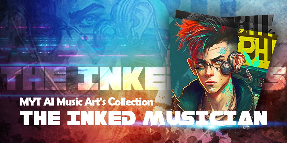 ️🎨 MYT AI LAB PRESENTS: THE INKED MUSICIAN 🎨 🎵 Combining AI drawing and music, this NFT depicts the image of a talented young musician warrior. 🔊 TIME: 11:00 AM (UTC) on Feb 27, 2023. 🗯 REWARDS: 1 MYT AI MUSIC - IM 🟠 LINK TO CLAIM: galxe.com/mystictreasure… #AIMusicNFT