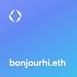 Bonjourhi to #Web3 frens in Montreal!

bonjourhi.eth 0.1Ξ

#ENS #ensdomains #MTL