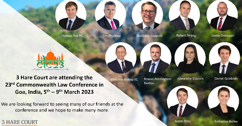 3HareCourt's tweet photo. We are very much looking forward to attending the 23rd Commonwealth Law Conference 5th - 9th March in Goa “Commonwealth lawyers – common challenges in uncommon times”. @cla_lawyers #CLC23 #YCLA #commonwealth