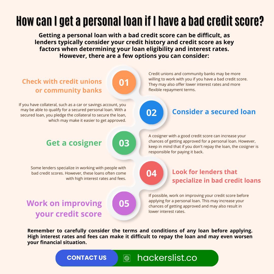 Middlet1J's tweet photo. How can I get a personal loan if I have a bad credit score?
#creditscore #interestrates #loan #credit #score #historybuff #rates #options #personalloan #badcredit #keyfactors #credithistory #loaneligibility #interestrate #badcreditscore https://t.co/zHJeHGeSP8